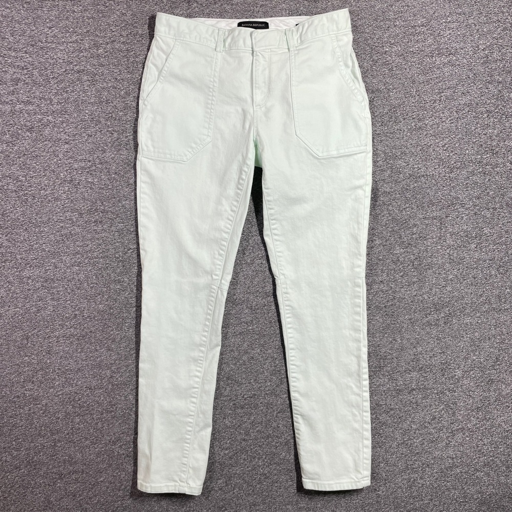 Banana Republic Sloan Utility Pants Size 0 Mint Green Slim Fit Stretch